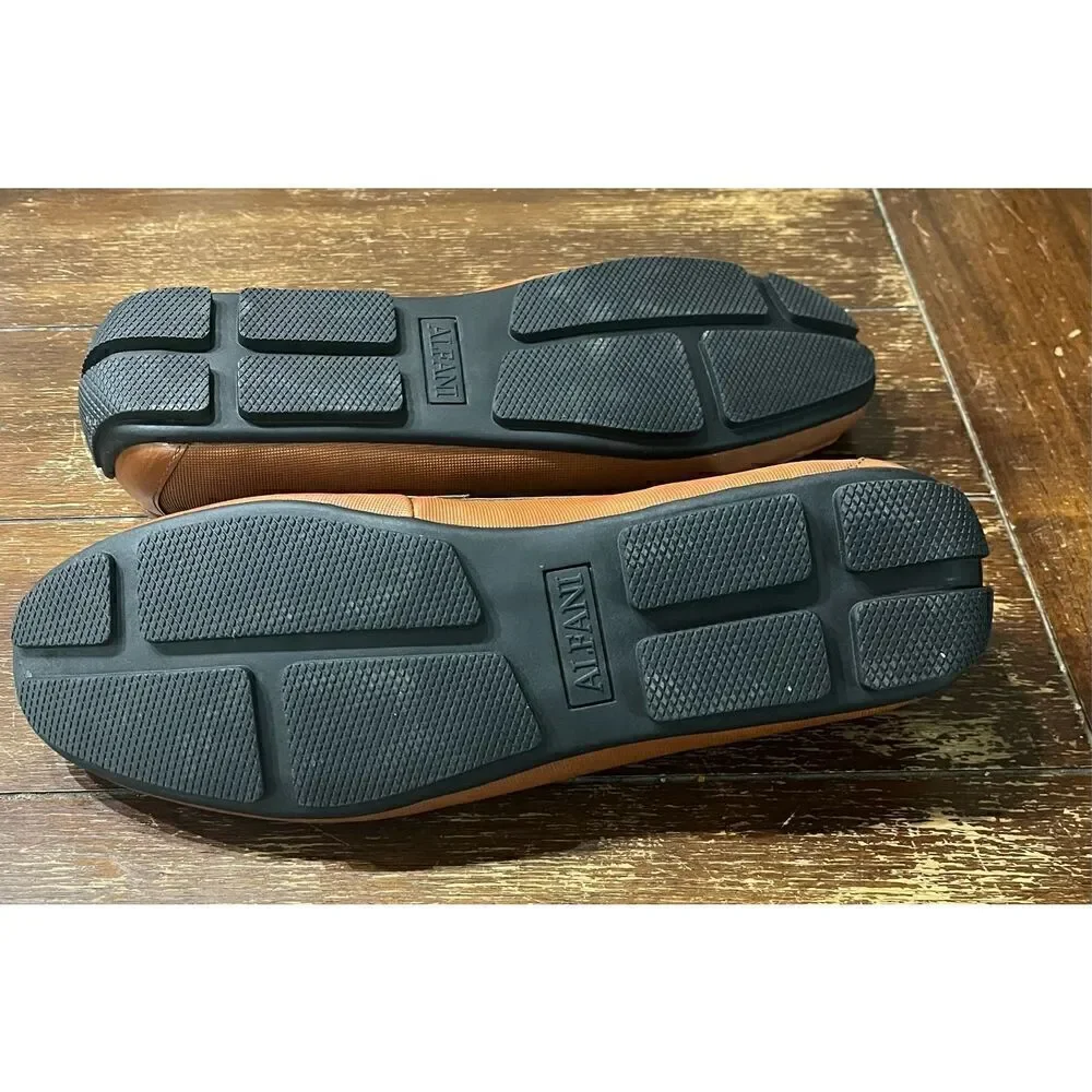 Alfani Mens Brown Penny Comfort Iker Round Toe Slip On Loafers